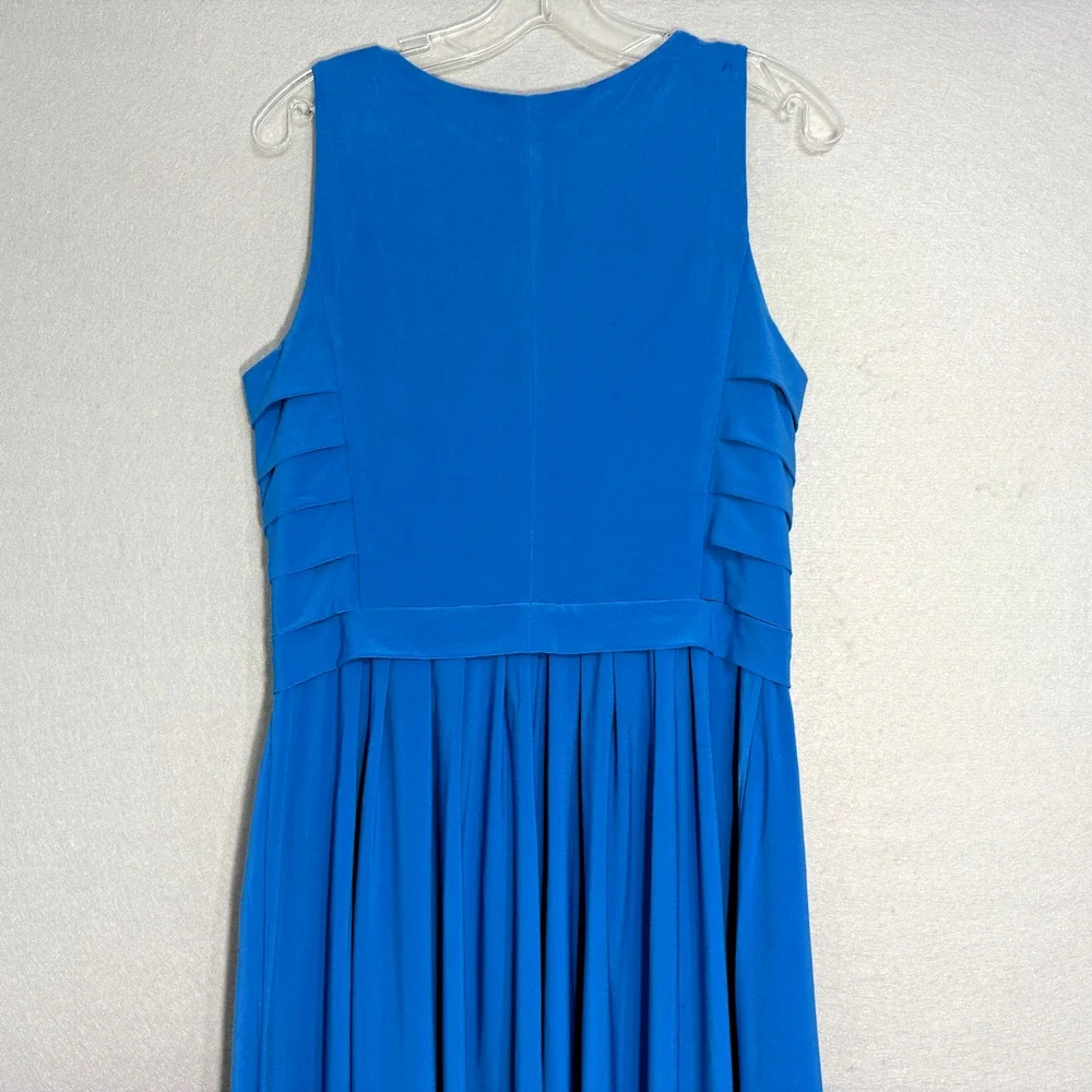 Lauren Ralph‎ Lauren Fit Flare Womens Dress 10 Stretch Pleated Classic Preppy